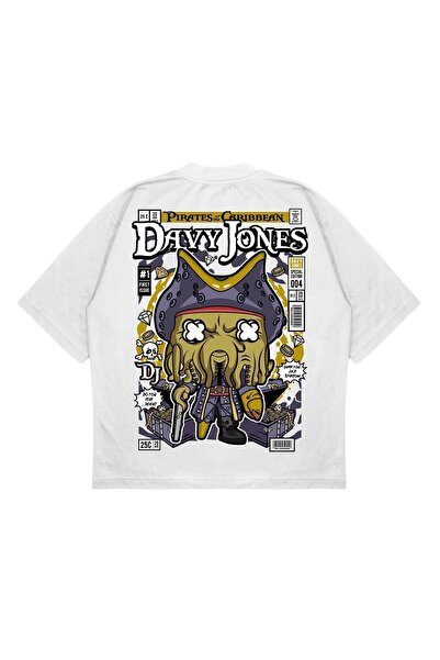 PURE EFFECT Unisex Oversize kroj Davy Jones Leđa Štampano Boxy Fit Debeli Mat...