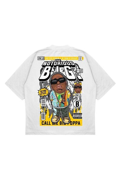 PURE EFFECT تي شيرت من القماش السميك بطباعة البطن الكبيرة سيئة السمعة للجنسين...