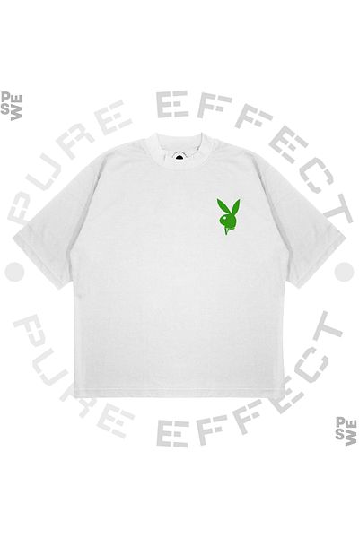 PURE EFFECT Μπλουζάκι Unisex Oversize Vlone Rabbit Green Printed Boxy Fit από χοντρό ύφασμα