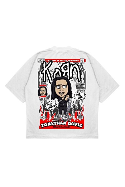 PURE EFFECT Unisex Oversize kroj Korn Jonathan Davis Leđa Štampano Boxy Fit D...
