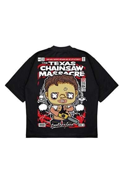 PURE EFFECT Унісекс Oversize Chaınsaw На спині принт Boxy Fit Товста тканина ...