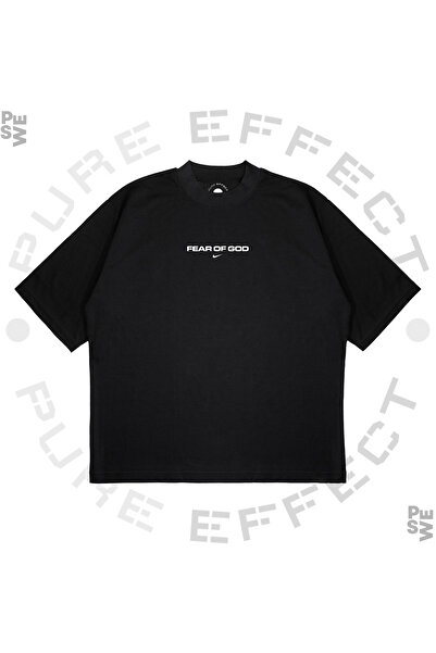 PURE EFFECT Unisex oversize tričko s potiskem Fear Of God Box Fit