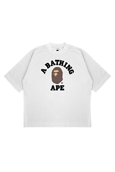 PURE EFFECT Unisex oversize majica A Bathing Ape sa printom, širokog kroja, o...