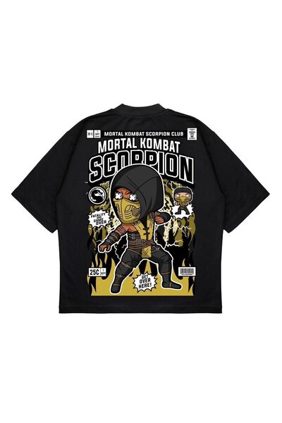 PURE EFFECT Unisex Oversize kroj Mortal Combat Scorpion ranac Štampano čvrste...