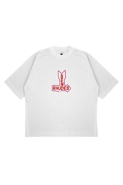 PURE EFFECT Unisex Oversize Rhude Send Rhudes Printed Boxy Fit Thick Fabric T-Shirt