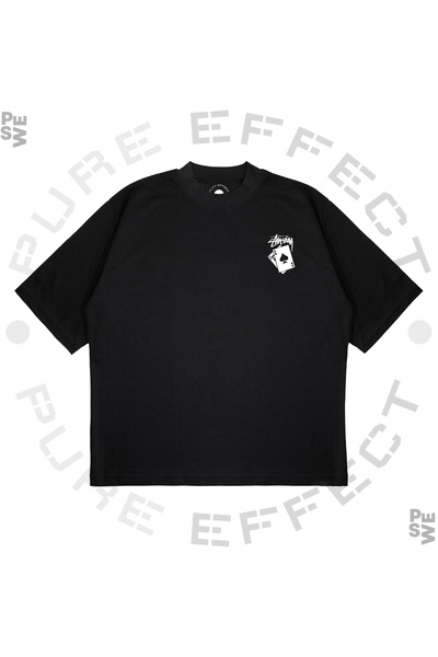 PURE EFFECT Unisex Oversize kroj špil karata za igranje Štampano širokog kroj...