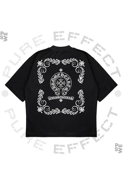 TRAGEDY Μπλουζάκι Unisex Oversize Chrome Hearts Square με στάμπα Boxy Fit από χοντρό ύφασμα