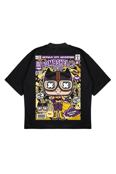 PURE EFFECT Unisex Oversize kroj Bombshells Batgirl ranac Štampano čvrste tka...