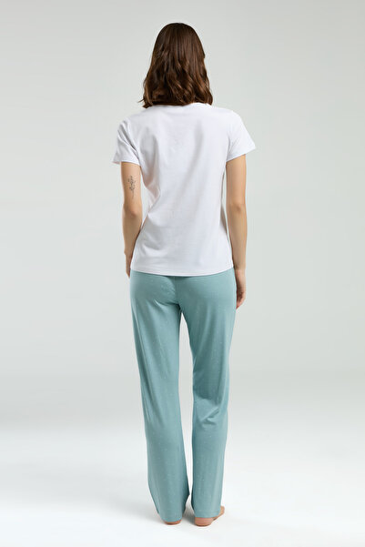 Pierre Cardin White Women's Pajama Set with Pocket Detail