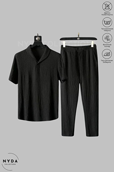 Nyda Collections Bürümcük Suit Lycra Crinkle Fabric Letní Dámské Pánské Tričk...