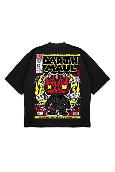 PURE EFFECT Unisex Oversize kroj Darth Maul Leđa Štampano Kutijasti kroj Debe...