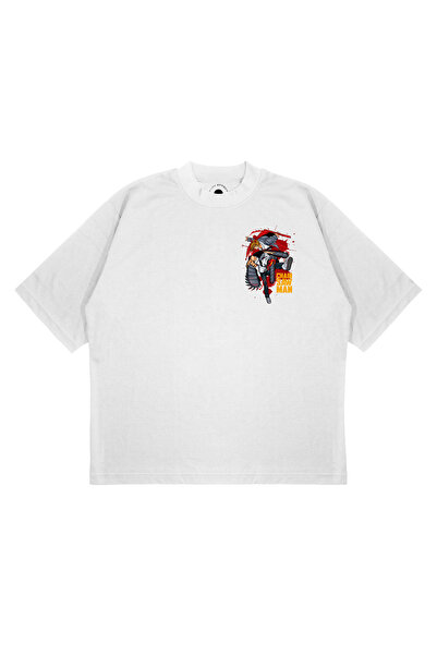 PURE EFFECT Унісекс Oversize Chaınsawman Аніме з принтом Boxy Fit з товстої т...