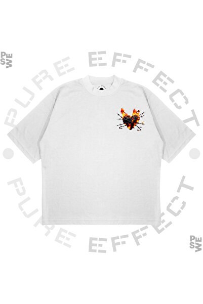 PURE EFFECT Унісекс Oversize Chaotic Romance з принтом Boxy Fit з товстої тка...