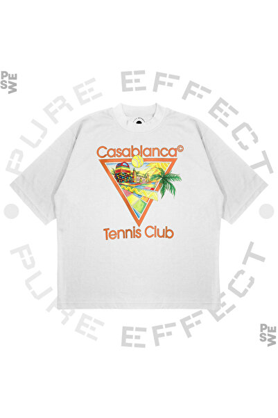 PURE EFFECT Unisex oversize majica Casablanca 1 sa printom, širokog kroja, od...