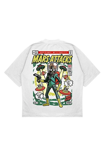 PURE EFFECT Унісекс Oversize Mars Attack з принтом на спині, боксовий крій, т...