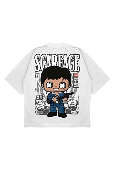 PURE EFFECT Unisex Oversize kroj Scarface Tony Montana Leđa Štampano Boxy Fit...