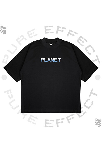 PURE EFFECT Unisex Oversize kroj Peace Planet Štampano Boxy Fit Debeli Materi...