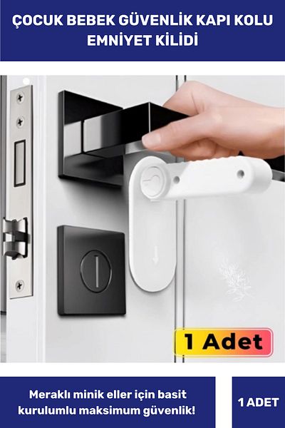 Thriftbuds Blocare cu mâner de protecție pentru ușă, cu butoane de producție specială, rotativă la 180 de grade