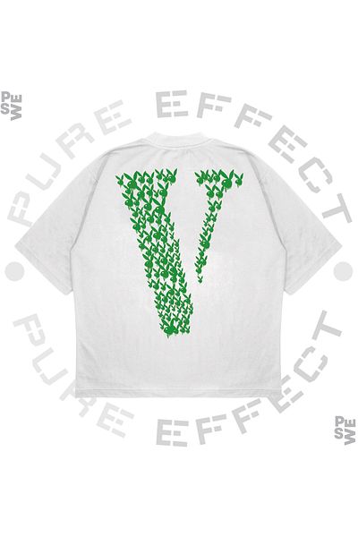 PURE EFFECT Μπλουζάκι Unisex Oversize Vlone Rabbit Green Printed Boxy Fit από χοντρό ύφασμα