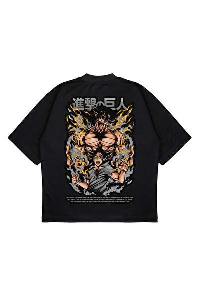 PURE EFFECT Unisex Oversize kroj Attack On Titan Eren ruksak Štampano čvrsta ...