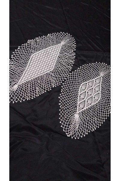 Papatyam Hand Knitted Crochet and Lace/Coffee Table Cover Vintage and Dowry Style