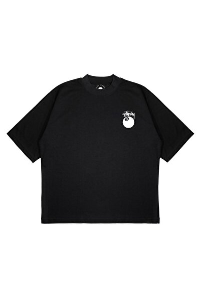 PURE EFFECT Unisex Oversize Stussy 8 Baskılı Boxy Fit Kalın Kumaşlı (240gsm) ...