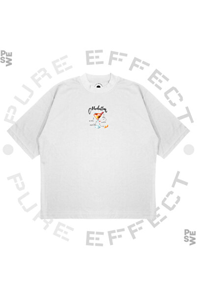 PURE EFFECT Cocktail Manhattan oversize unisex, tricou cu imprimeu Box Fit