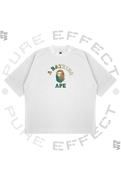 PURE EFFECT Tricou unisex oversize A Bathing Ape Soldier cu imprimeu Box Fit