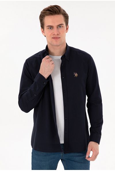 U.S. Polo Assn. Мъжка риза U.S. Polo Assn с яка и копчета, стандартна кройка