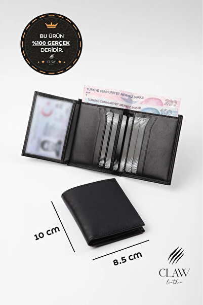 clawleather Μίνι πορτοφόλι από γνήσιο δέρμα μαύρο