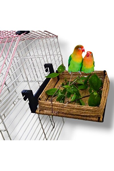 yeni Kuş Yuvası Hasır Kaplama Kafes İçi / Dışı Askılı Büyük Boy (16x12)
