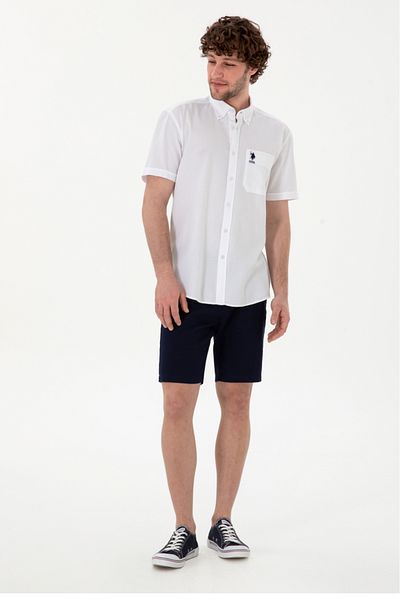 U.S. Polo Assn. Πουκάμισο με κοντό μανίκι με κανονική εφαρμογή της ΗΠΑ με τσέπες
