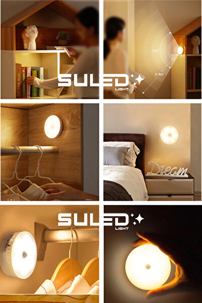 SULED Hareket Sensörlü Led Işık USB Şarjlı Mıknatıslı Harekete Duyarlı Işık