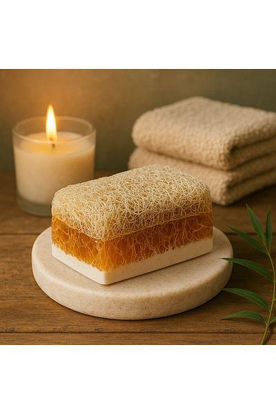 Likolash 100% Handmade Natural Pumpkin Fiber Donkey Milk & Honey Soap 130 Gr