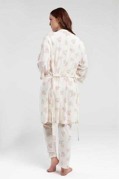 Pierre Cardin كيمونو بيج - طقم ملابس منزلية للأمومة بأكمام قصيرة وياقة بأزرار VR.PC.K90.09.Y01