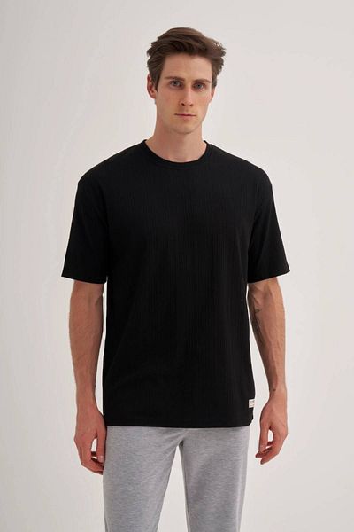 Cazador Πλεκτό μπλουζάκι Relax Fit Crew με υφή