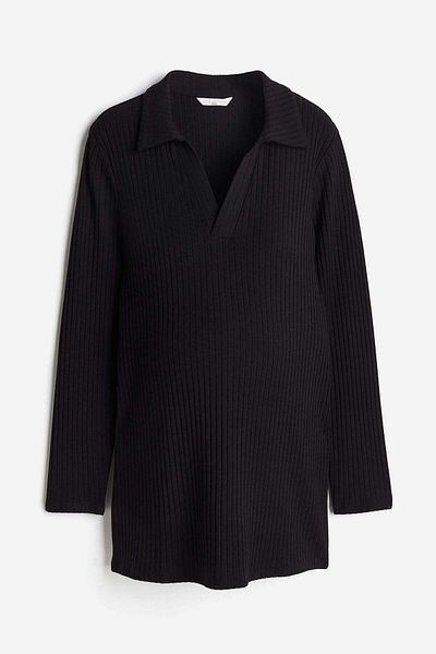 H&M MAMA Ribbed polo top