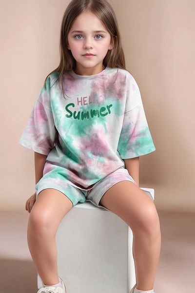Soweto Printed Short Sleeve 100% Cotton Girls Shorts Set