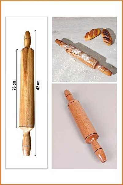 EZMK EV GEREÇLERİ Orta Boy Hamur Merdanesi 42 cm