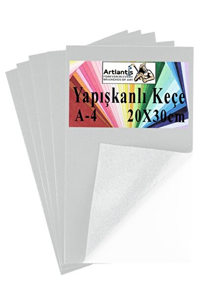 Artlantis Yapışkanlı Keçe A4 20X30 cm 5 li 1 Paket 2.0 mm Kendinden Yapışkanl...