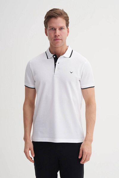 Cazador Μπλουζάκι Polo Neck Slim Fit Pique απλό βαμβακερό μπλουζάκι