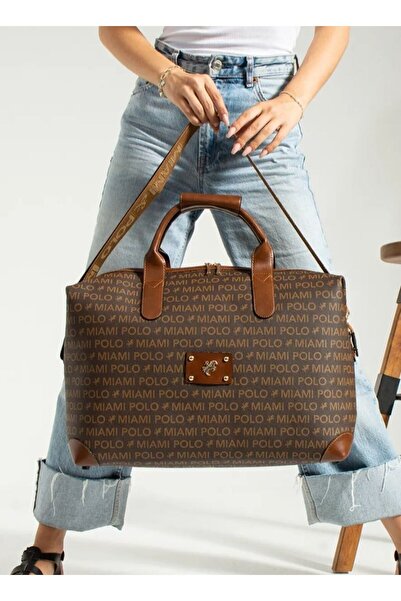 Miami Polo Clup Αυθεντική τσάντα χειρός και ώμου σε στυλ βαλίτσας μεγάλου μεγ...