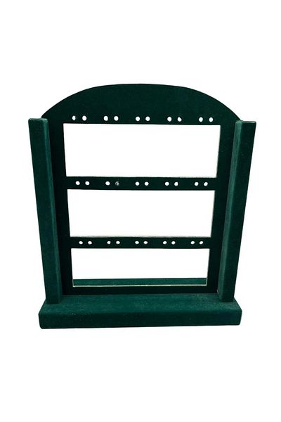 MeGass Dekor Domestic Production Suede Fabric Green Color 26/22 cm Standing Earring Stand