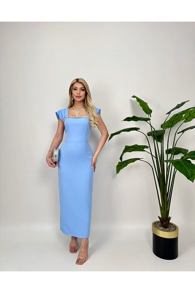 GİZONLY Rochie gratuită cu detalii în piatră