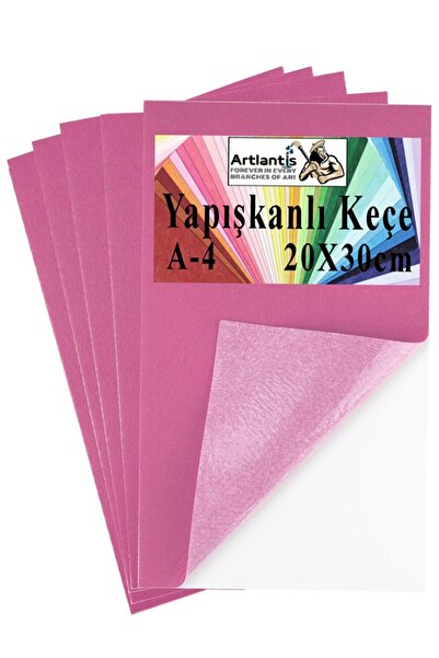 Artlantis Yapışkanlı Keçe A4 20X30 cm 5 li 1 Paket 2.0 mm Kendinden Yapışkanl...