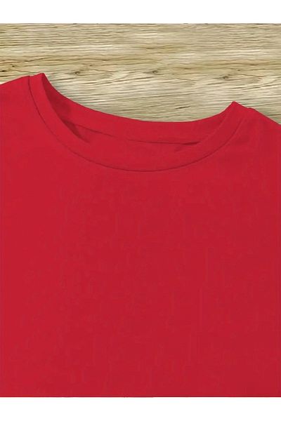 vinraus Girl\Boy Red B Balls Printed Combed Cotton T-Shirt
