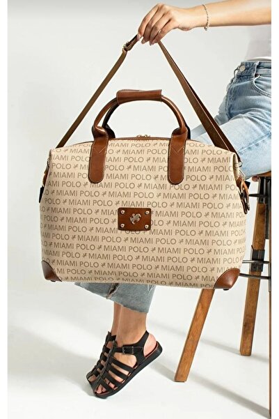 Miami Polo Clup Αυθεντική τσάντα χειρός και ώμου σε στυλ βαλίτσας μεγάλου μεγ...
