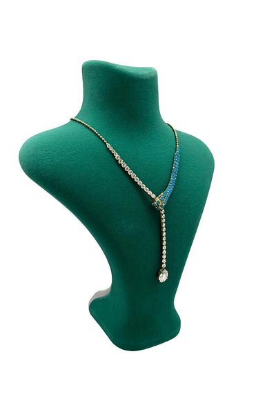 MeGass Dekor Domestic production london model suede fabric green color 28/ 22 cm necklace display mannequin