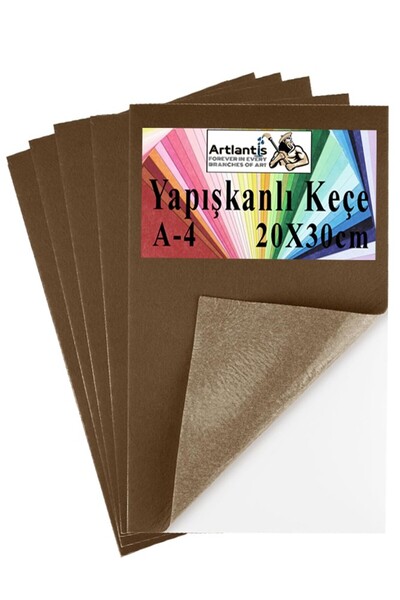 Artlantis Yapışkanlı Keçe A4 20X30 cm 5 li 1 Paket 2.0 mm Kendinden Yapışkanl...
