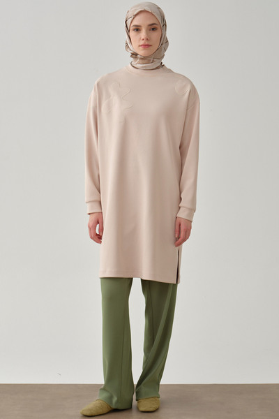 Tuğba Cepli Boru Paça Örme Pantolon - Mint